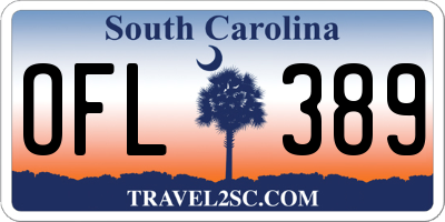 SC license plate OFL389