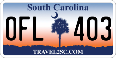 SC license plate OFL403