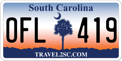 SC license plate OFL419