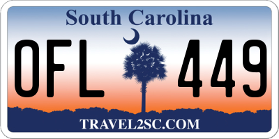 SC license plate OFL449