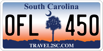 SC license plate OFL450