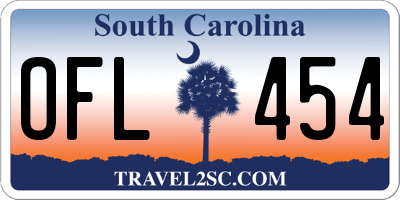 SC license plate OFL454