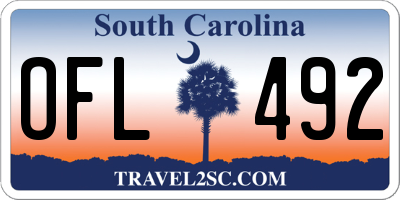 SC license plate OFL492