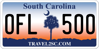 SC license plate OFL500