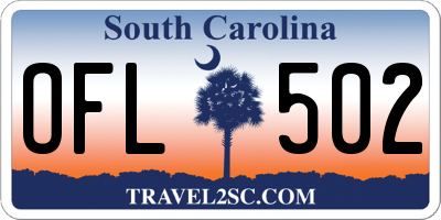 SC license plate OFL502
