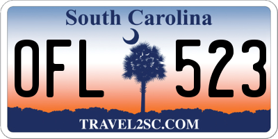 SC license plate OFL523