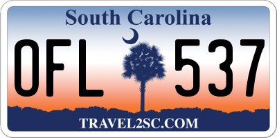 SC license plate OFL537