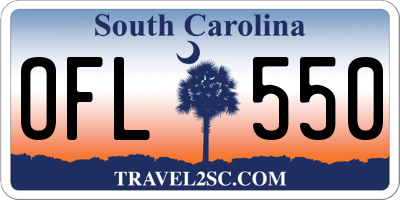 SC license plate OFL550