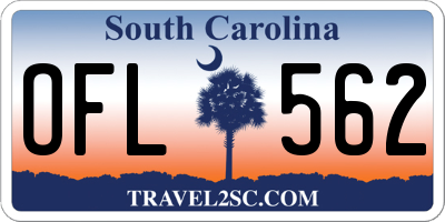 SC license plate OFL562