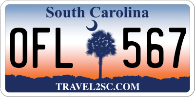 SC license plate OFL567