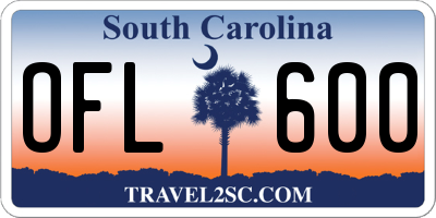 SC license plate OFL600