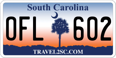 SC license plate OFL602