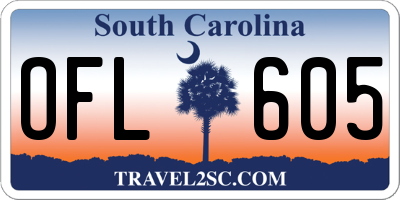 SC license plate OFL605
