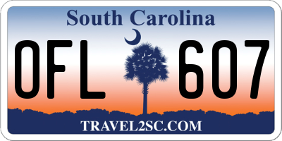 SC license plate OFL607