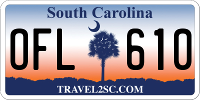 SC license plate OFL610