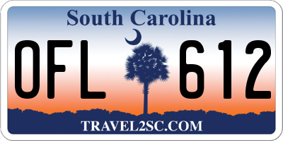 SC license plate OFL612