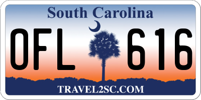 SC license plate OFL616