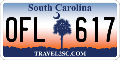 SC license plate OFL617