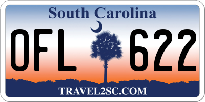 SC license plate OFL622