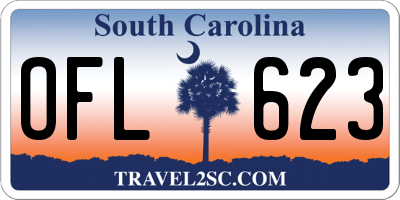 SC license plate OFL623