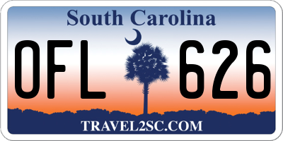 SC license plate OFL626