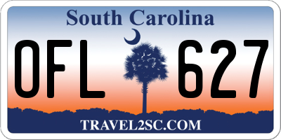 SC license plate OFL627