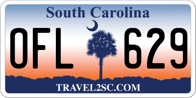 SC license plate OFL629