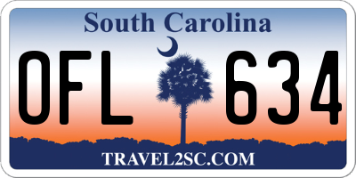 SC license plate OFL634