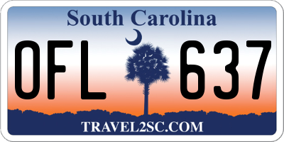 SC license plate OFL637