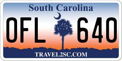 SC license plate OFL640
