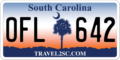 SC license plate OFL642