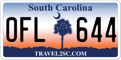SC license plate OFL644