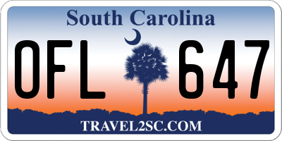 SC license plate OFL647