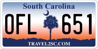 SC license plate OFL651