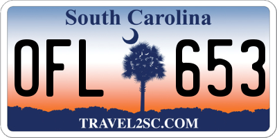 SC license plate OFL653