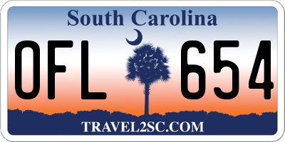 SC license plate OFL654