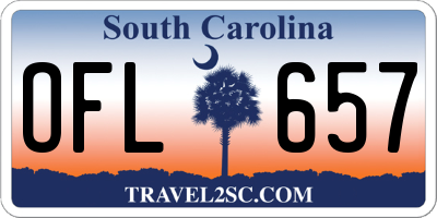 SC license plate OFL657