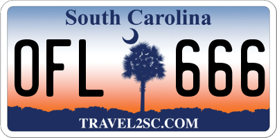 SC license plate OFL666
