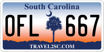 SC license plate OFL667