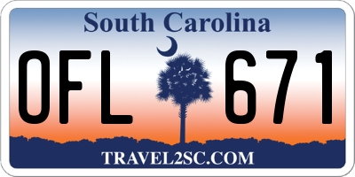 SC license plate OFL671