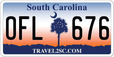 SC license plate OFL676