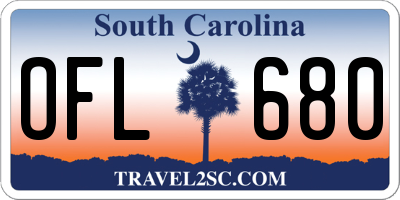 SC license plate OFL680