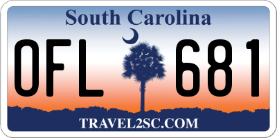 SC license plate OFL681