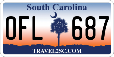 SC license plate OFL687