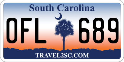 SC license plate OFL689