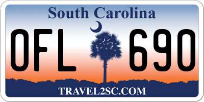 SC license plate OFL690