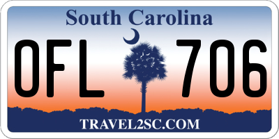 SC license plate OFL706
