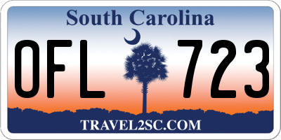 SC license plate OFL723