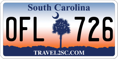 SC license plate OFL726