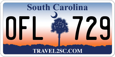 SC license plate OFL729